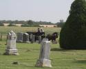 view across the cemetery